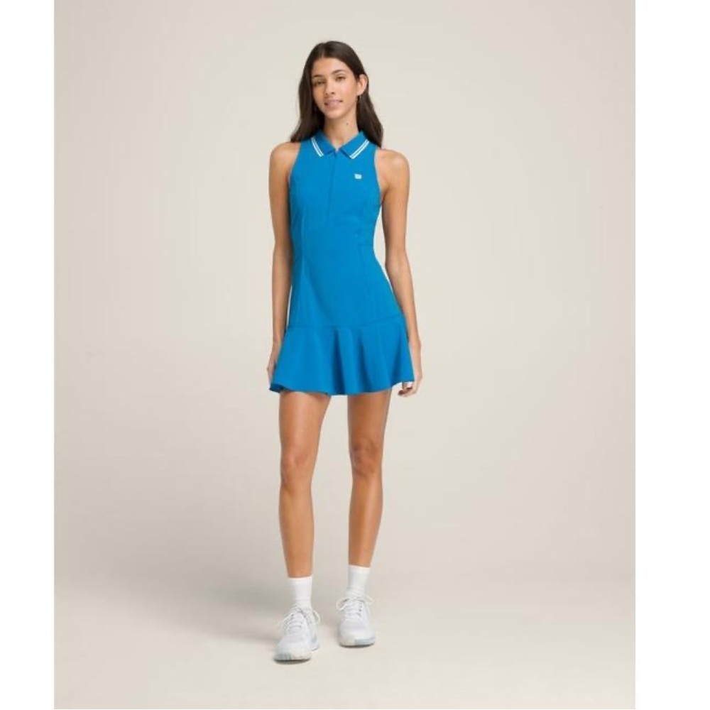 Wilson Turquoise Blue Sleeveless Polo Tennis Dress